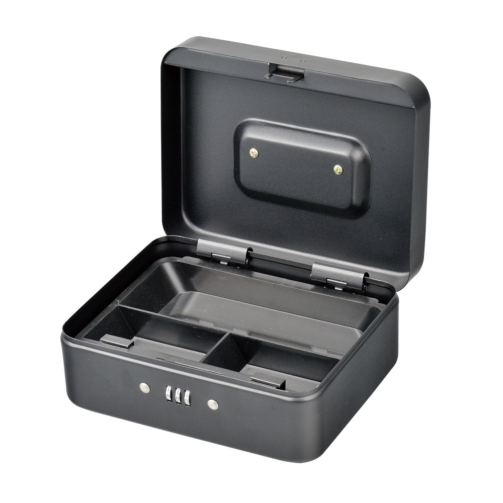 Multi Color Money Collection Safes / 3 Compartment Metal Cash Box Coin