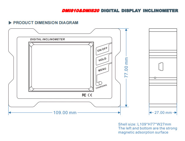 RION DMI820 High Accuracy Dual Axis Digital Inclinometer