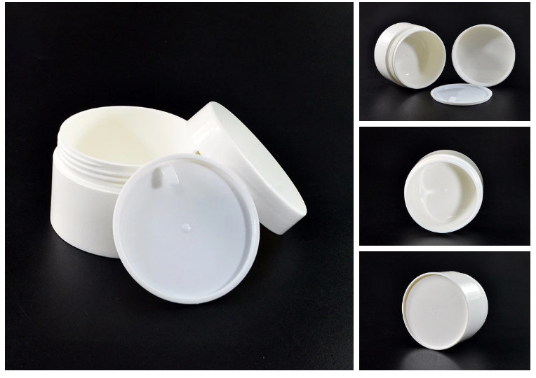 White Stackable Plastic Cosmetic Containers 4 Oz Cosmetic Jars For Setting Face Cream