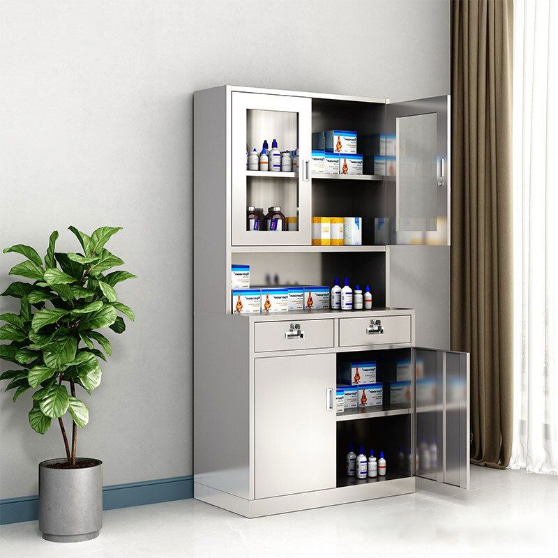 90*40*180cm Specifications Stainless Steel Medicine Cabinet for Hospital and Clinic