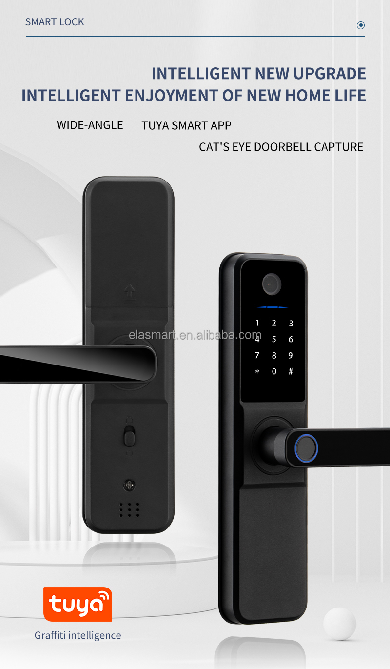 WiFi Fingerprint Door Lock Aluminum Alloy Smart BLE Door Lock