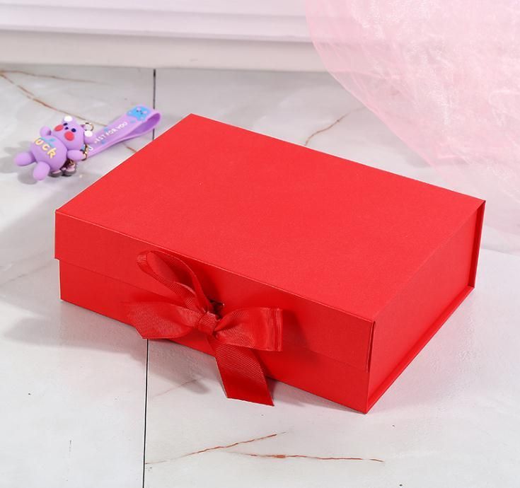 Custom Logo Printing Cardboard Wig Hair Packaging Magnetic Box, China Manufacturer Wholesale Paper Gift Box with Ribbon