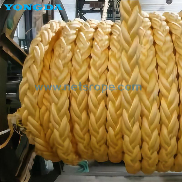 8 /12 Strand High Performance Braided Synthetic PP UHMWPE Mooring Rope For Mooring /Towing/Coastal Docking
