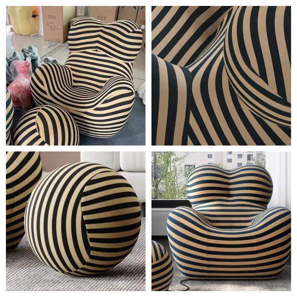 Edgeless Lazy Sofa Floor Chair , Cotton Fabric Seamless Sponge Sofa Chair