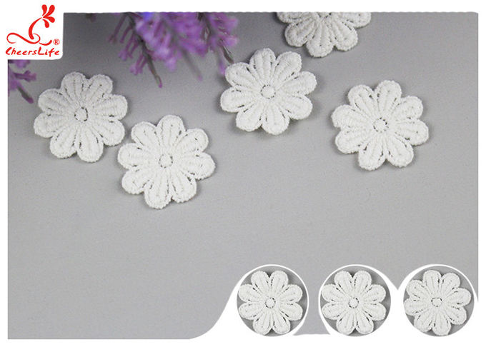 Original Cotton Small Flower Lace Collar Applique With DTM Dyeing