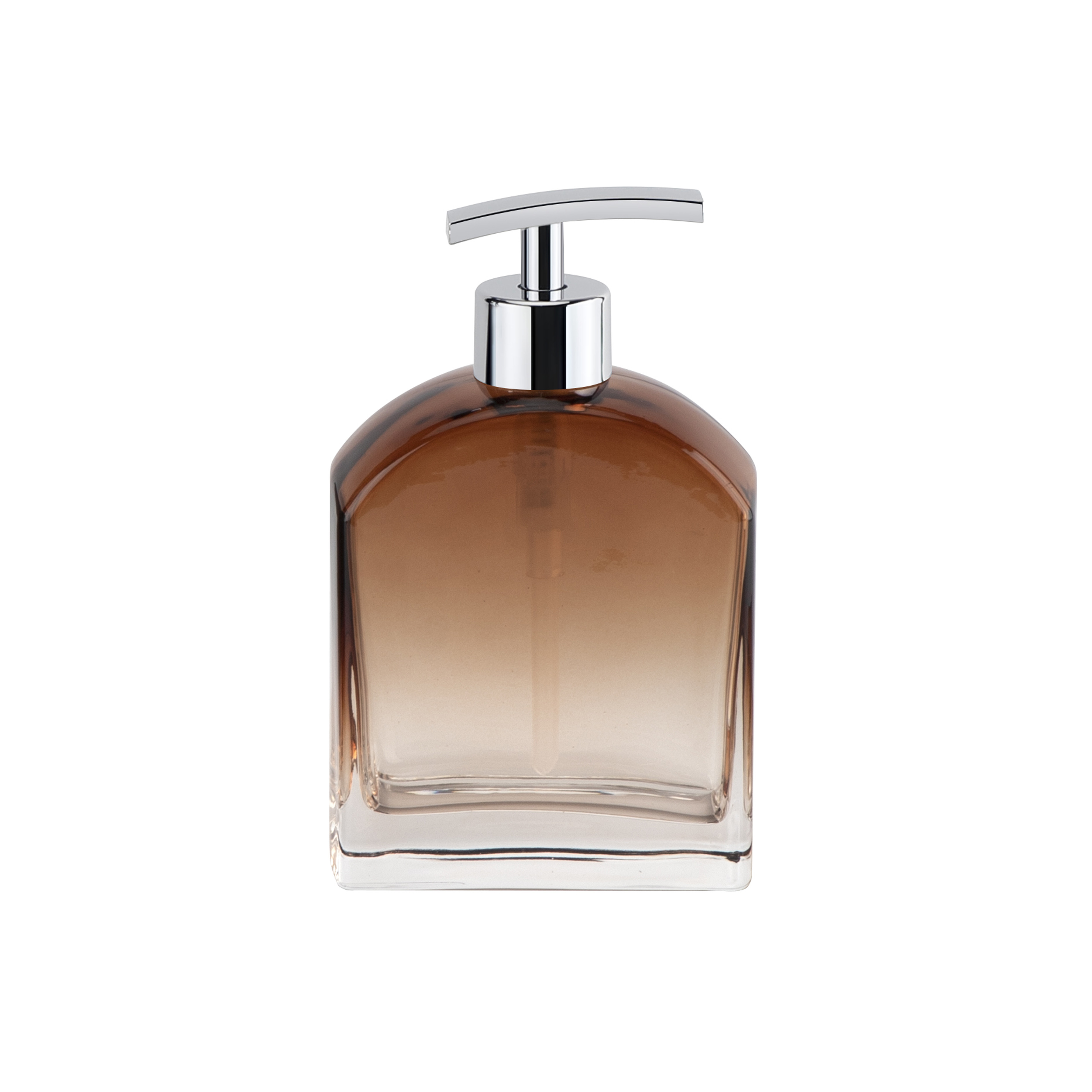 Ombre Brown Glass Bathroom Accessories Rectangular Hand Soap Dispenser