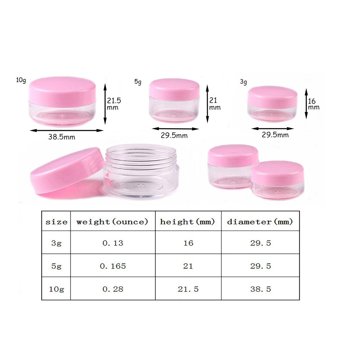 Mini Capacity Cosmetic Cream Jar 5g Eye Shadows Makeup Lotions Packing