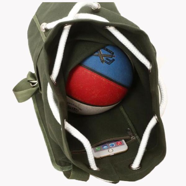 Large Capacity Canvas Drawstring Baseball Bucket Backpack