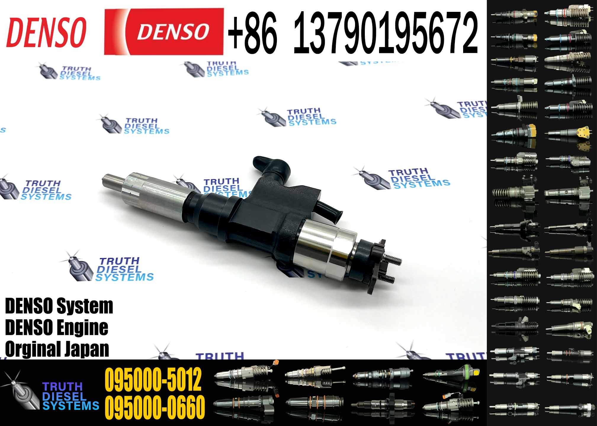 High Quality Common Rail Injector 095000-5011 095000-5012 095000-5013 for 4HK1 6HK1 Diesel Nozzle Assembly