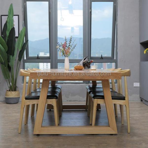 Office Building Nordic Art Assurance Customized Solid Wood Dining Table for Professional and Modern Design