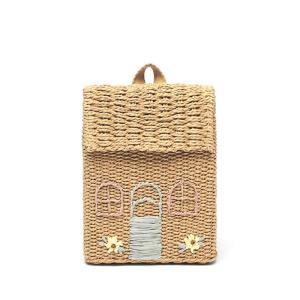 Wholesale Women Rural Small Fresh Straw Woven Bag College Style Children Backpack from china suppliers