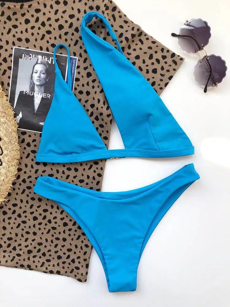 Nylon Glitter Sexy High Waisted Bikini Nylon Glossy Fabric Push Up Bathing Suits blue black colour style ,summer swimwer