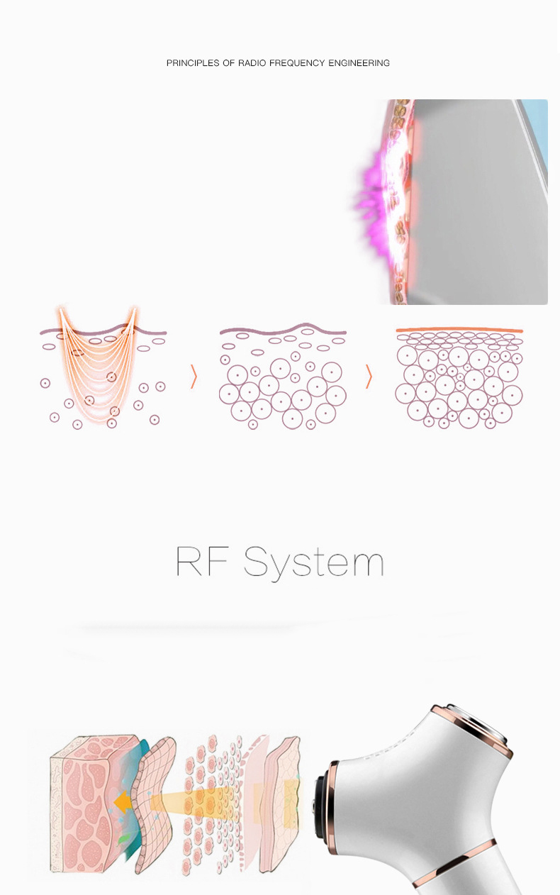 Tightening Pores And Shrinking Home Rf Facial Cleansing Device For Skin Rejuvenation And Acne Rf Beauty Device
