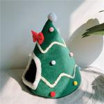 Christmas Cat'S Nest Winter Warm Christmas Tree Dog Bed Bow Knot Yurt Cat'S Bed