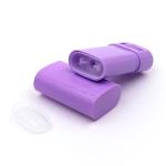 Industrial Cosmetic Oval Lotion Bar Stick Refillable Plastic Purple Lipbalm Tube