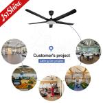 62 Inch Black Plastic Modern LED Ceiling Fan Blade Dc Motor 3 Color 52.4W