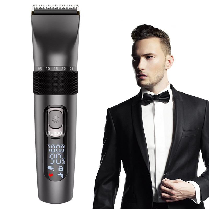LCD Display 8W Electric Hair Trimmer , 600MAH Men Professional Hair Clippers