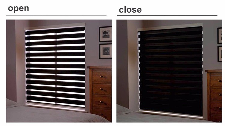 2020 Hot Sale Double Layer Window Blind Roller Zebra Blinds Manual Motorized Control