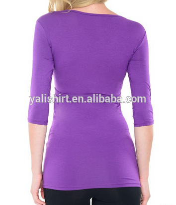 Custom pregnancy clothes breastfeeding wholesale 3/4 sleeves 2 IN1 maternity nursing wrap tops