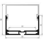 Three Sides Lighting Aluminium LED Profiles Suspended 55*50mm