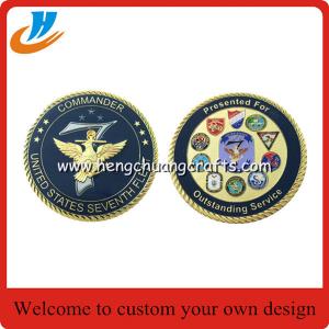 2017 new design challenge coins/65mm military coins cheap custom