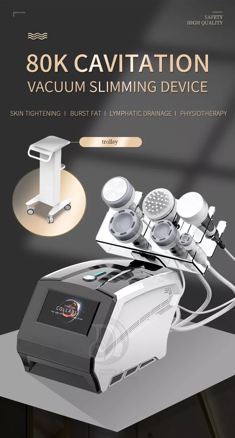 V shape 3 Lipo 80k RF Vacuum Cavitation System Slimming Liposuction Ultrasonic Cavitation S Shape Cellulite Machine