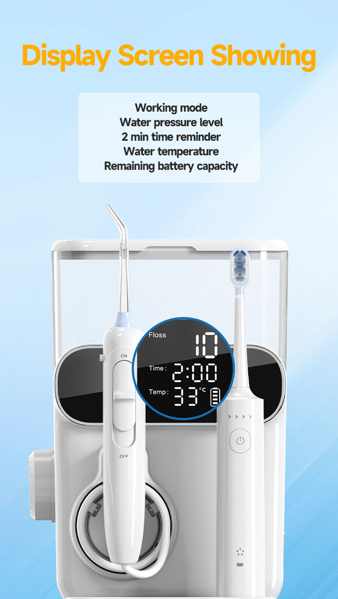 Oral Irrigator 1000ml Teeth Washing Machine Display Screen 2IN1 Electric Water Flosser with Toothbrush