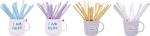 Biodegradable Dot Color Print Paper Party Straws Beverage Accessories