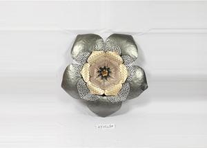 Wholesale Porch Patio Large Gold Floral Layered Metal Wall Art Decor from china suppliers