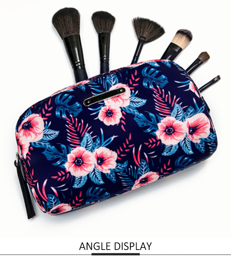 Fashion Custom Vintage Floral Printed Small Private Label Makeup Bag for Travel