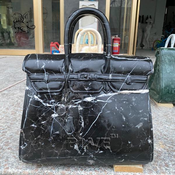 Brand Bag Marble Sculpture Handbag Statues Stone Nero Margiua Hand Carved Luxury