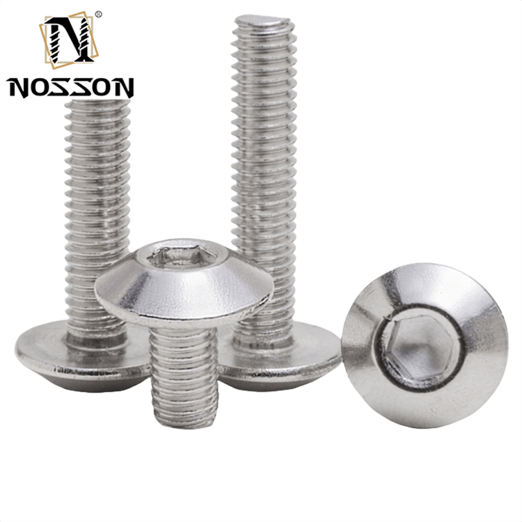 Metric M6 *12 Umbrella Head Hex Socket Screw with Chrome Plated Finish and INCH Measurement System JIS Standard