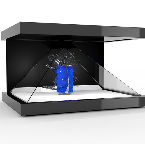 22" Full HD 3D Advertising Display Holographic Showcase Tempered Hologram Glass