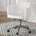Modern Upholstered Rotating Office Chair With Black And White Dc-7340