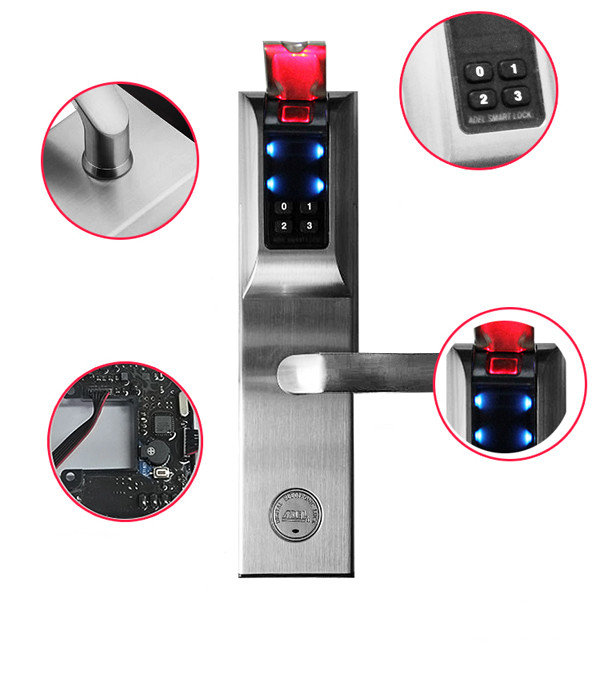 Durable Fingerprint RFID Door Lock , Rfid Reader Door Lock 120 User Capacity