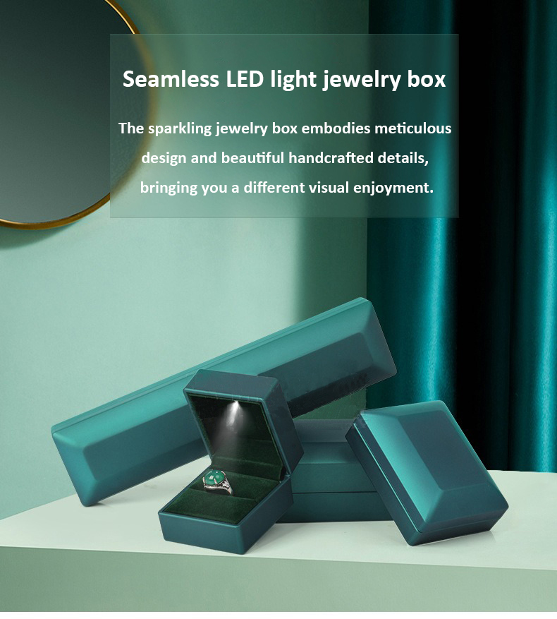 Spray Paint Plastic Engagement Ring Gift Box Built In LED Light