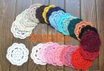 Multi Round Hand Made Crochet doily/placemat coasters/placemat set/shabby chic