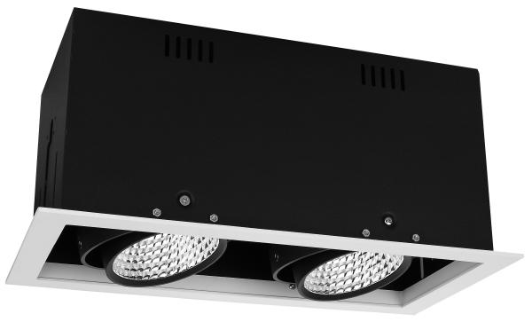 High CRI 95 2*30W Double Head Trim Square 30deg Tiltable 1050mA Commercial LED