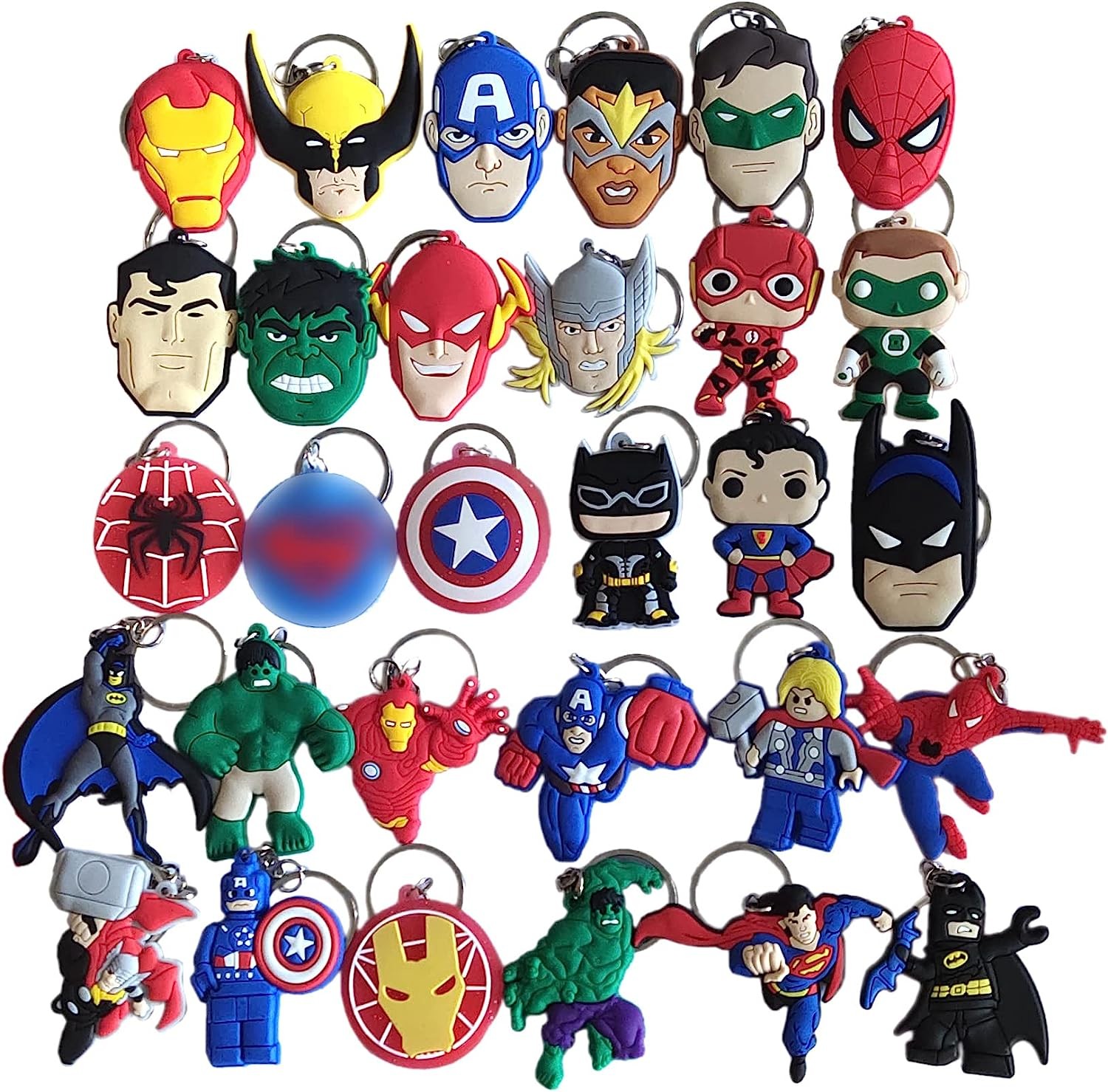 Cartoon Keychains Key Goodie Bag Stuffer Christmas Gift Holiday Charms Kids Birthday Party Favors School Carnival