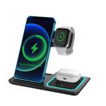 Black Travel Wireless Charger For Phone Earphone Watch Overvoltage Protection