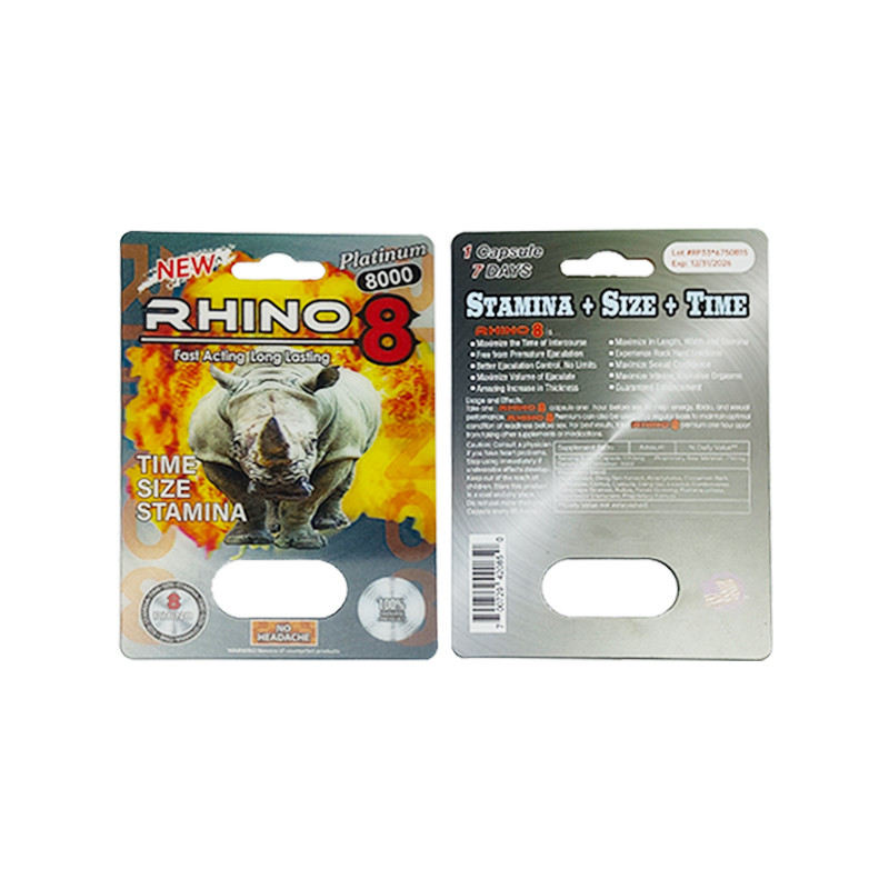 Plastic Blister Pack Cards For Rhino 69 Series Male Enhancement Pills Packaging Customizable