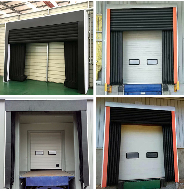 Adjustable Loading Dock Door Seals Pvc Plastic Rubber Surface Finishing Finished
