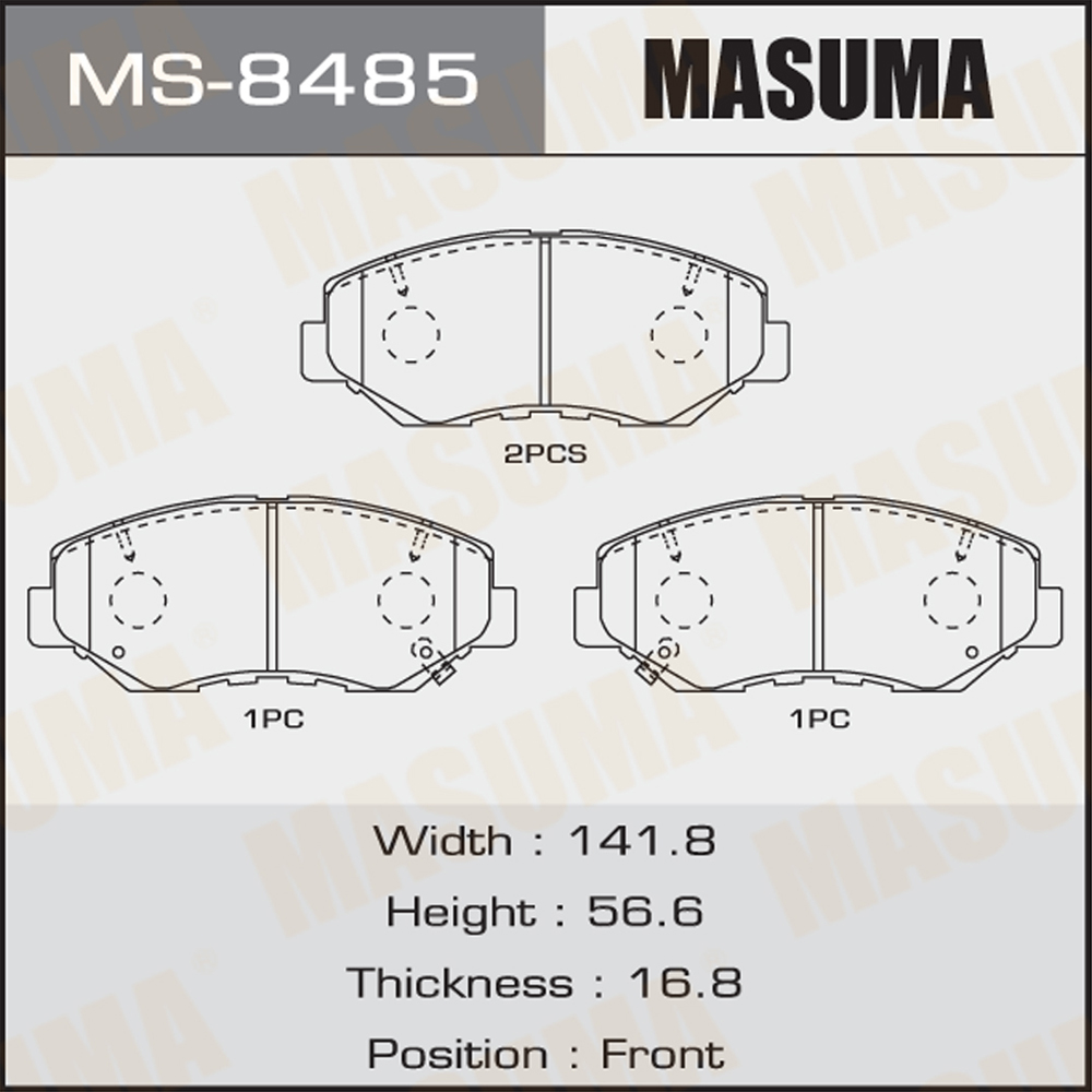 CR-V II RD Auto Parts MASUMA NO. MS-8485X Quiet Brake Pads No Noise 45022-S9A-A01 J10
