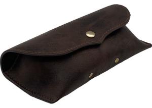 Wholesale Dark Brown Luxury Leather Glasses Case , Soft Leather Sunglasses Case from china suppliers