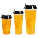 OEM 1L Milk Tea Plastic Cups Single Wall 95mm PP Disposable Cups 1000ml