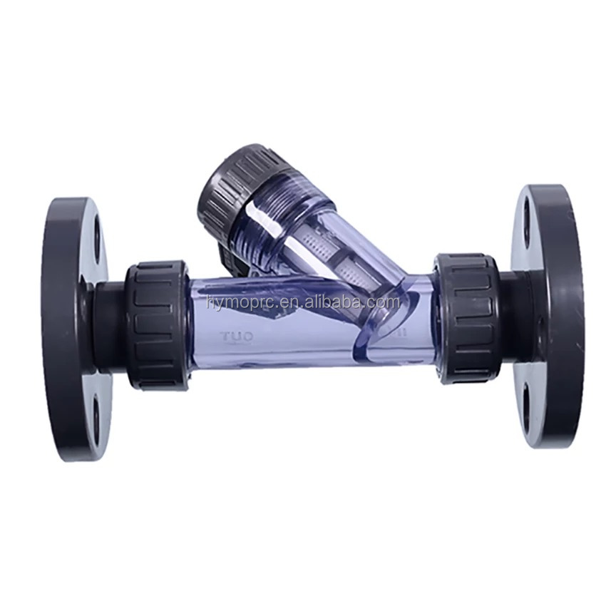 Industry 1 Inch Transparent PVC Y-Strainer with Socket/Thread Connection and Handle