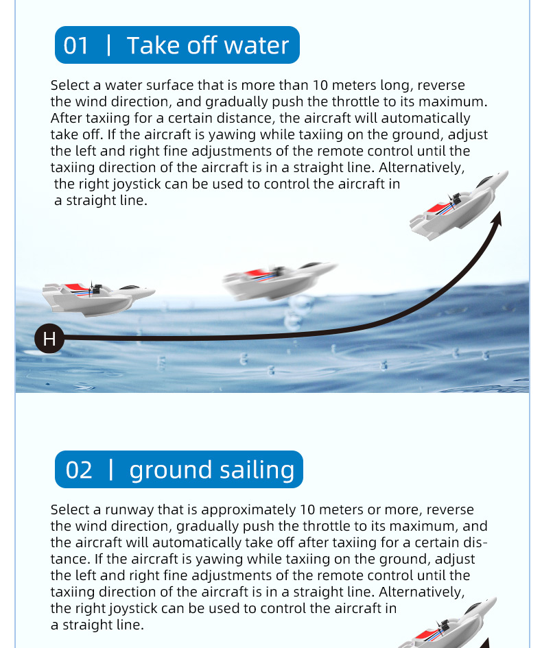 Plastic 3 In 1 Hydroplane Remote Control Toy Water Glider 2 Channels Epp Foam Rc Amphibious Aircraft Toy Radio Control Glider Airplane