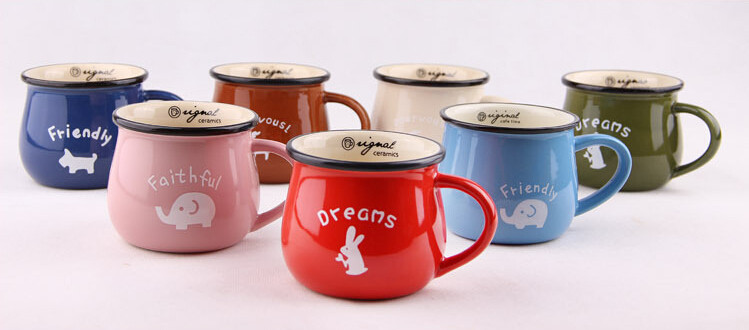 Customizabled Enamel Personalized Kids Mugs Cute Custom Coffee Mugs