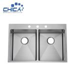 Double Bowl Stainless Steel Kitchen Sink Handmade kitchen Sinks Wish Faucet
