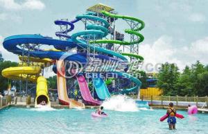 Wholesale Family Open Spiral Slide Water Park Equipment , Blue Red Green Fiberglass Spiral Water Slide from china suppliers